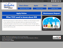 Tablet Screenshot of harrisonburghousing.com
